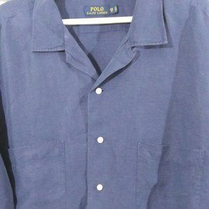 POLO RALPH LAUREN blue men's short sleeves shirt